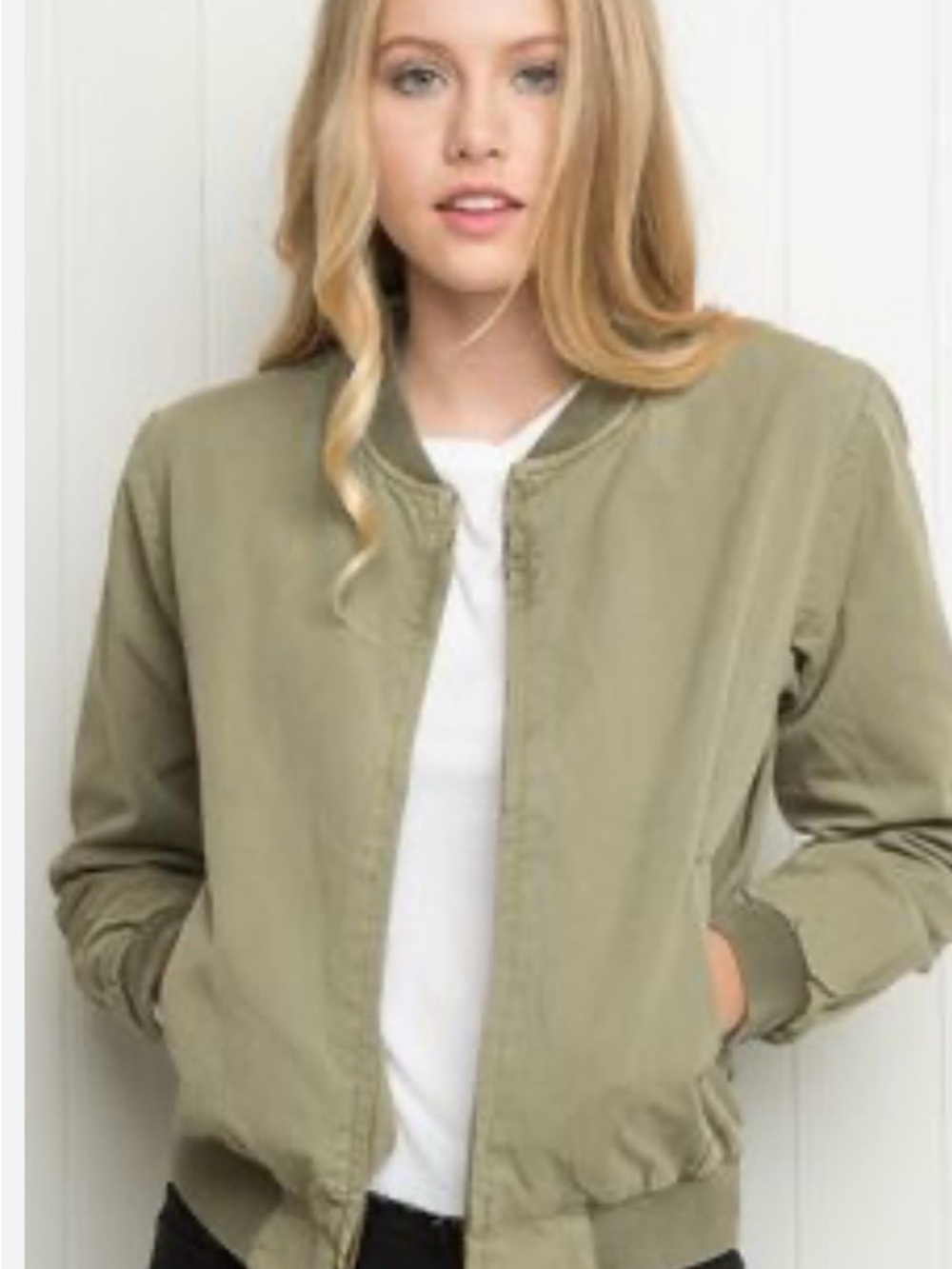 Women’s Olive Bomber Jacket -